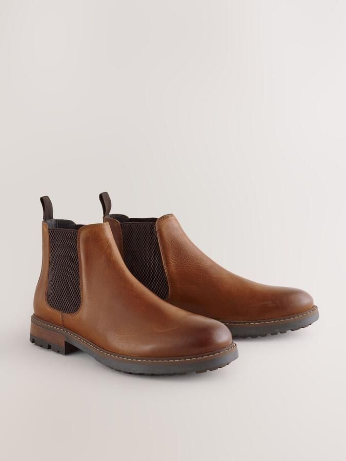 Next Heren Casual leren chelsea-laars Bruin - Foto 3