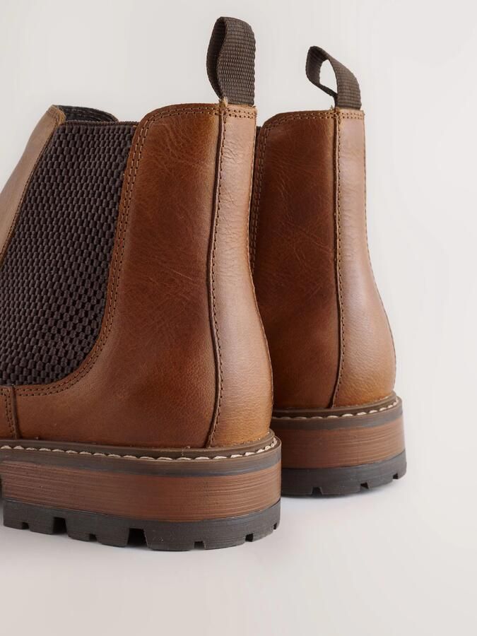 Next Heren Casual leren chelsea-laars Bruin - Foto 5