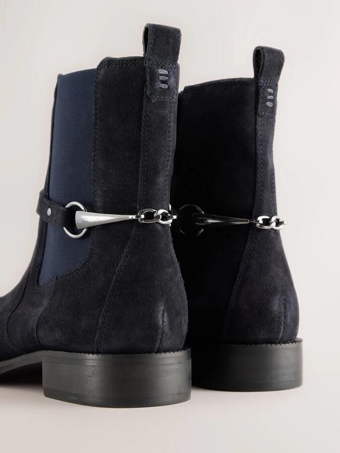 Next Dames Forever Comfort leren Chelsea-laarzen met ronde neus Blauw - Foto 4