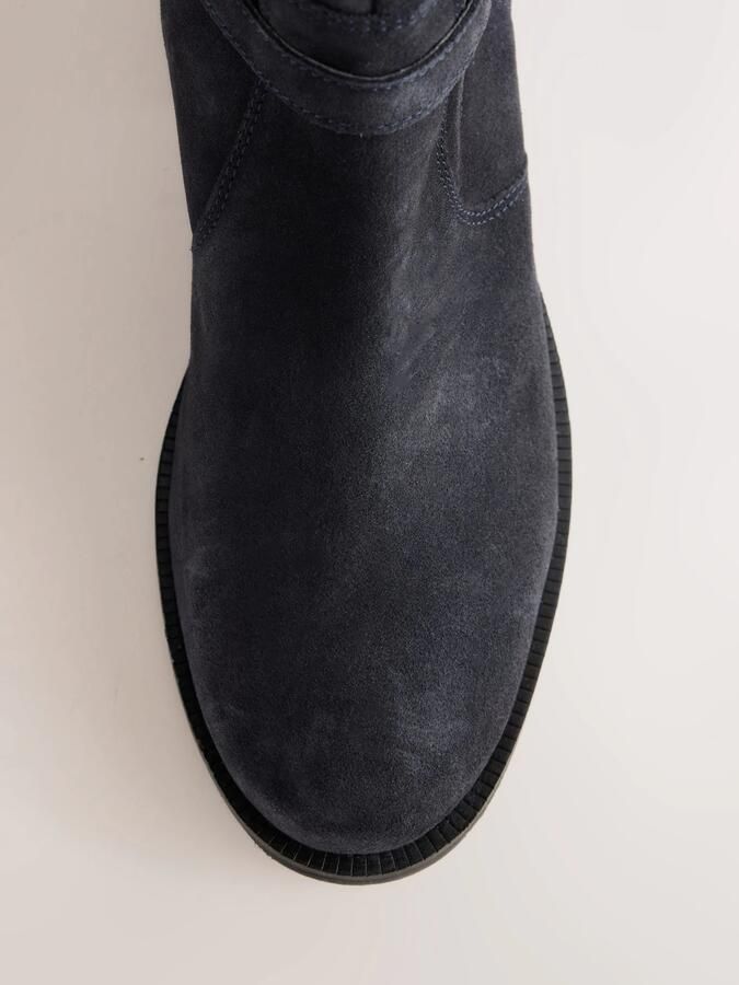 Next Dames Forever Comfort leren Chelsea-laarzen met ronde neus Blauw - Foto 6