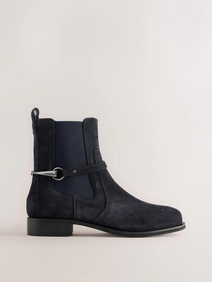 Next Dames Forever Comfort leren Chelsea-laarzen met ronde neus Blauw - Foto 2