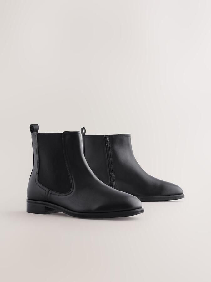 Next Dames Forever Comfort Chelsea-enkellaarzen en extra brede pasvorm Zwart - Foto 3