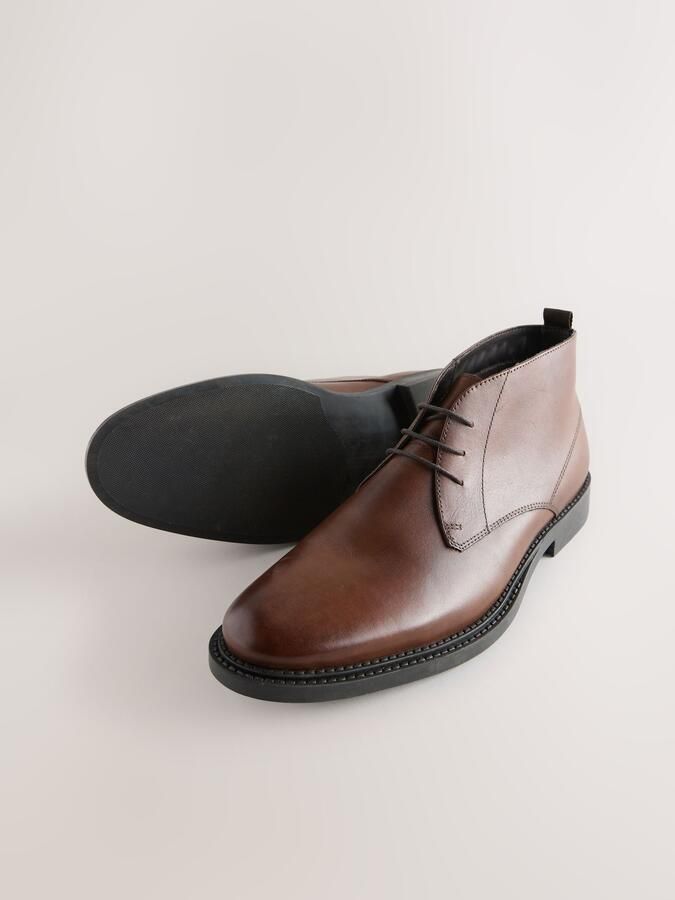 Next Heren Nette leren Chukka-laarzen Bruin - Foto 3