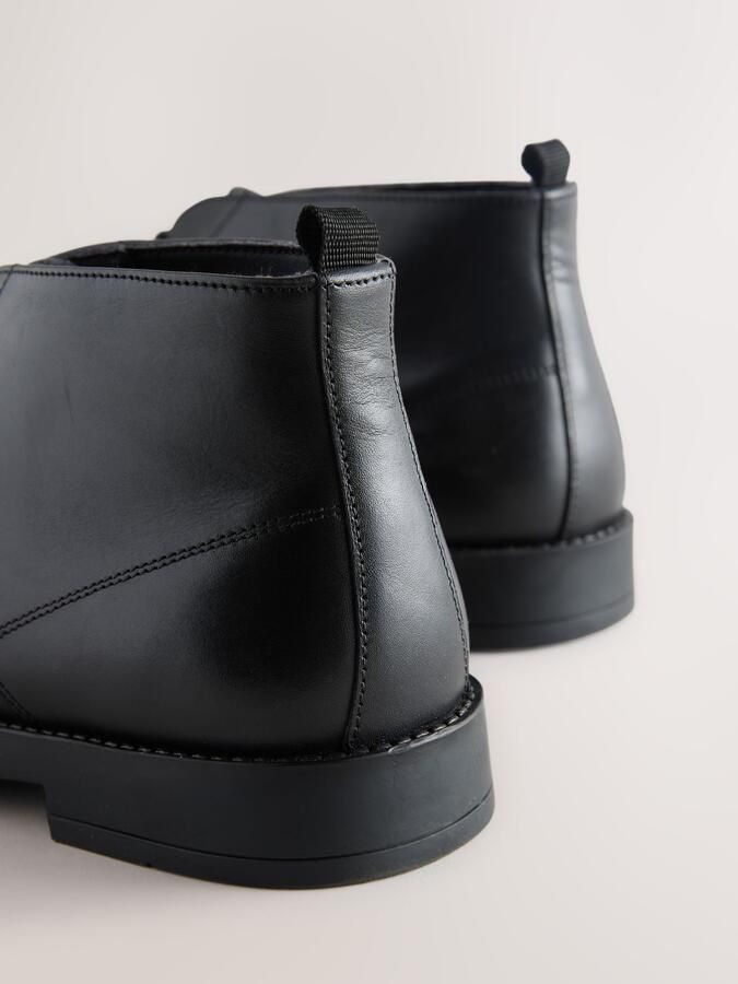 Next Heren Nette leren Chukka-laarzen Zwart - Foto 4