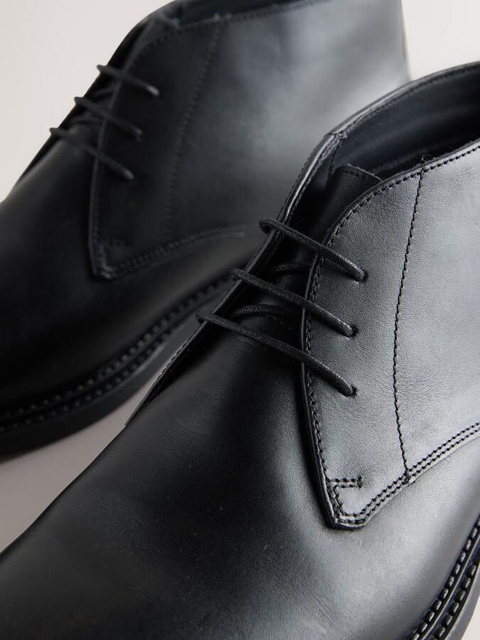 Next Heren Nette leren Chukka-laarzen Zwart - Foto 5