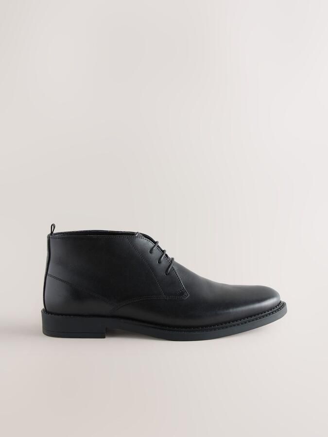 Next Heren Nette leren Chukka-laarzen Zwart - Foto 2