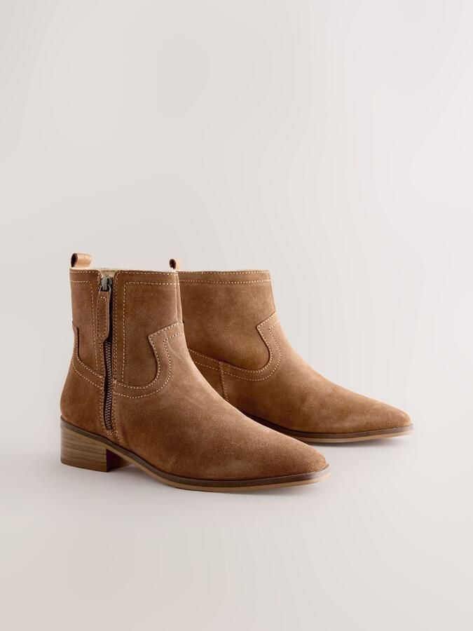 Next Dames Forever Comfort enkellaarzen met rits aan de zijkant Bruin - Foto 6