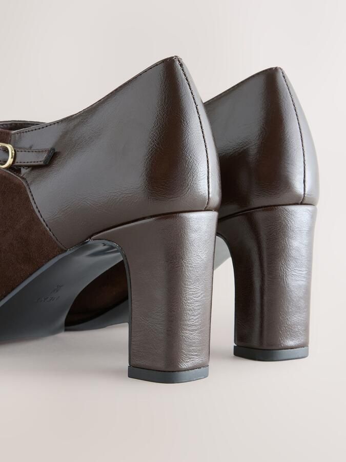 Next Dames Forever Comfort laarzen met ronde neus blokhak en gespdetails Bruin - Foto 5