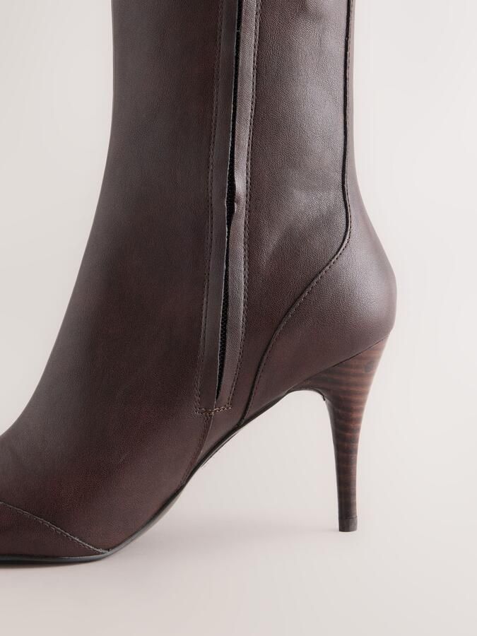 Next Dames Forever Comfort enkellaarzen met spitse neus Bruin - Foto 4