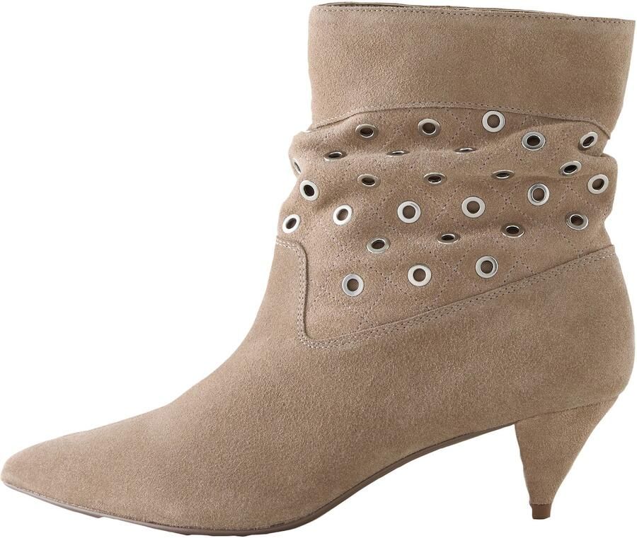 Next Dames Forever Comfort enkellaarzen met oogjesversiering Naturel - Foto 2