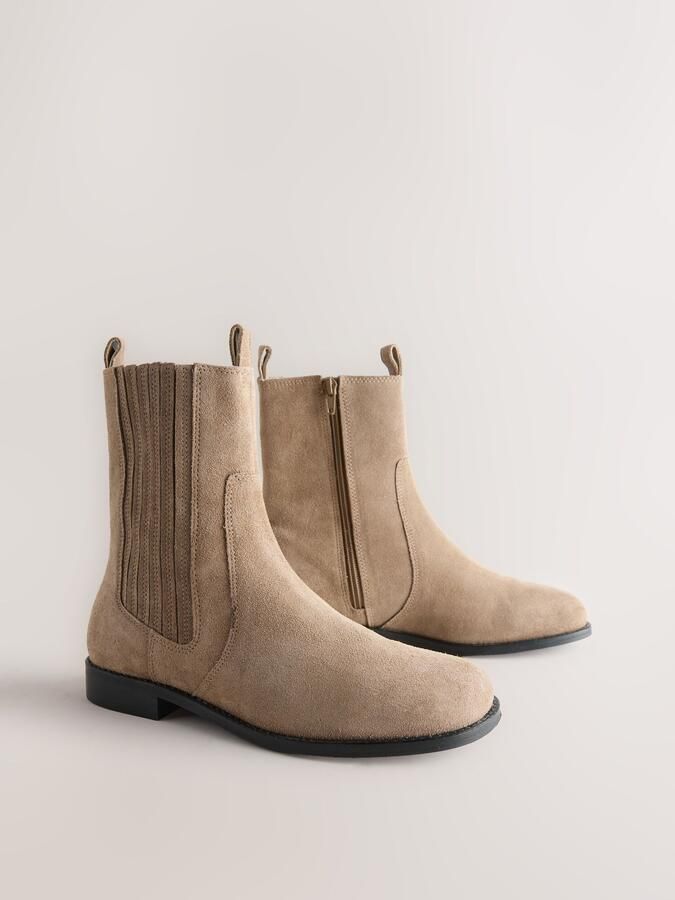 Next Dames Forever Comfort leren Chelsea-laarzen met ronde neus Bruin - Foto 3
