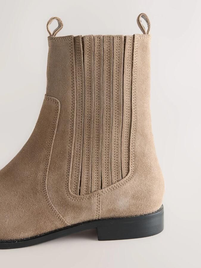 Next Dames Forever Comfort leren Chelsea-laarzen met ronde neus Bruin - Foto 5