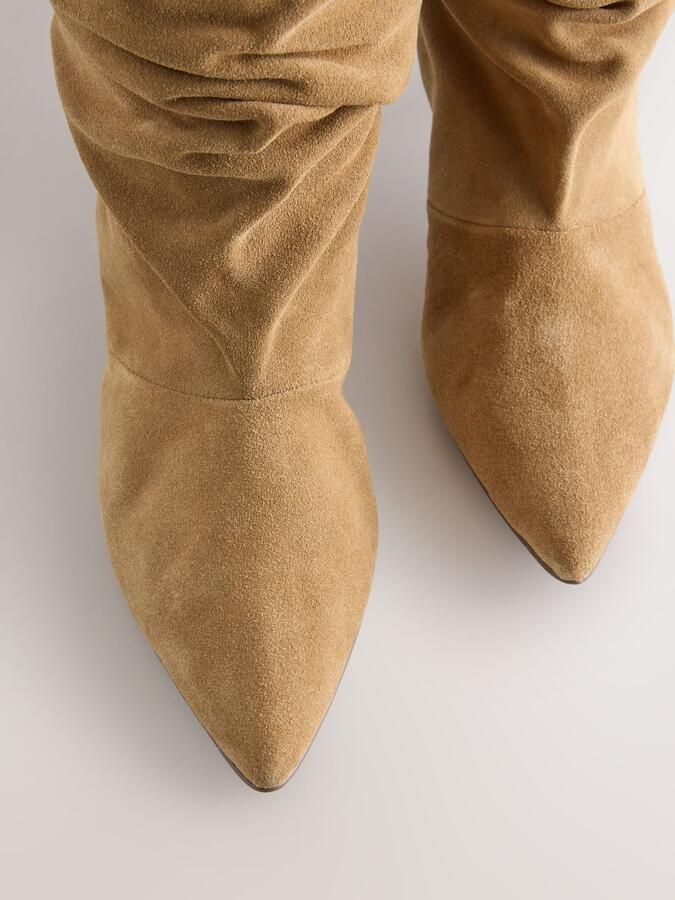 Next Dames Forever Comfort slappe leren enkellaarzen met hak Bruin - Foto 4