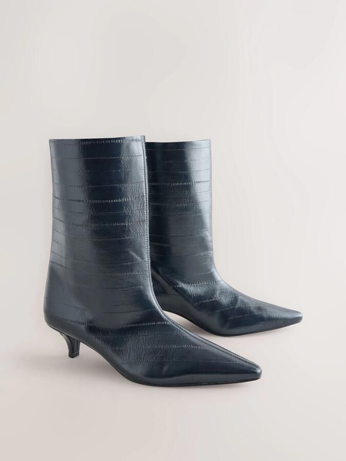 Next Dames Forever Comfort halfhoge laarzen met puntige neus Blauw - Foto 5