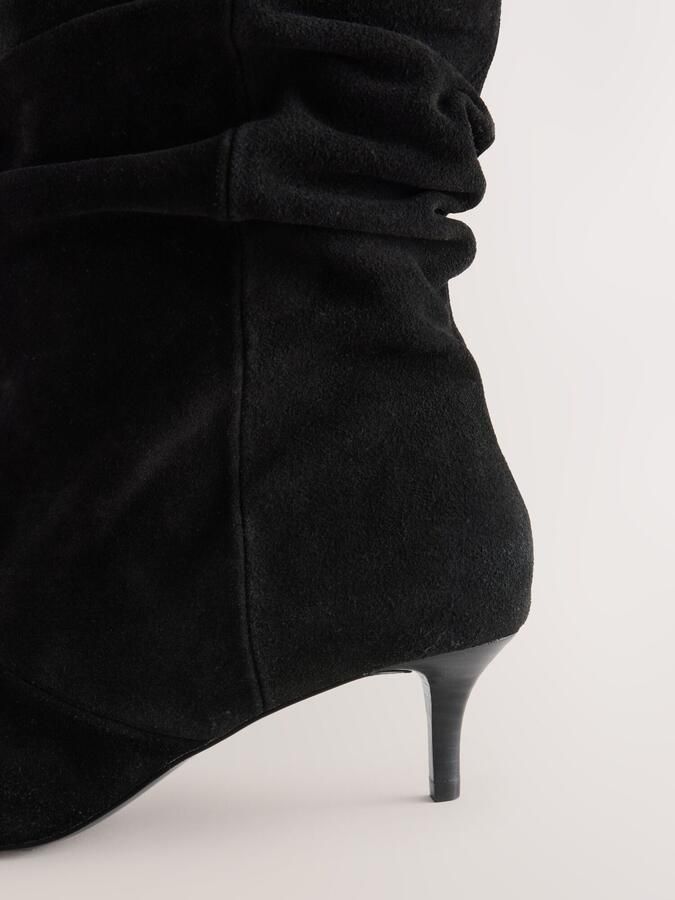 Next Dames Forever Comfort slappe leren enkellaarzen met hak Zwart - Foto 5