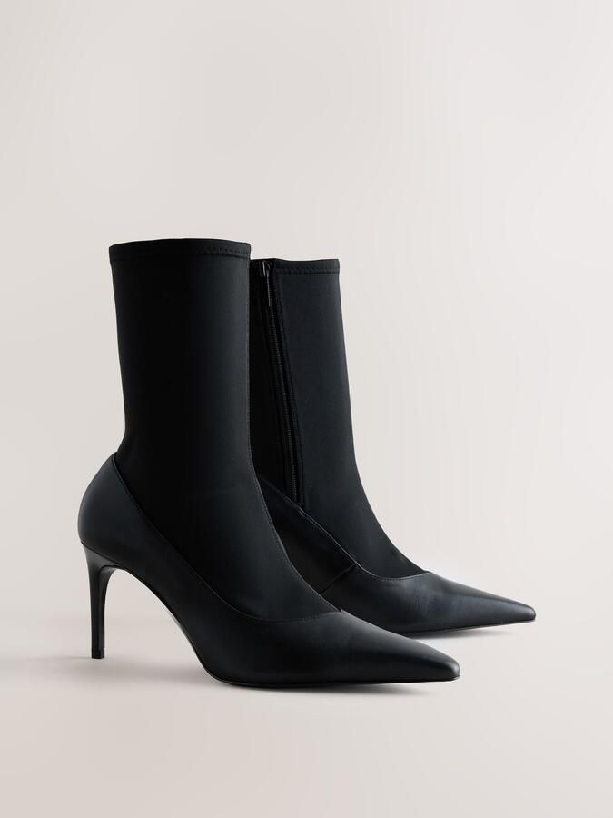 Next Dames Forever Comfort laarsjes met leren voetbed en puntneus Zwart - Foto 2