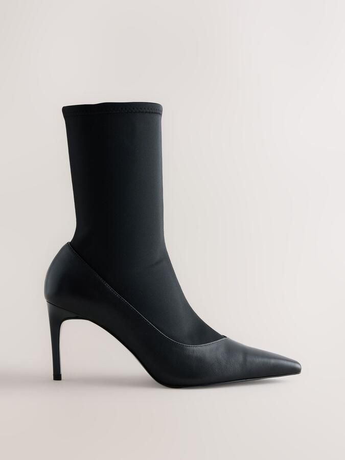 Next Dames Forever Comfort laarsjes met leren voetbed en puntneus Zwart - Foto 3