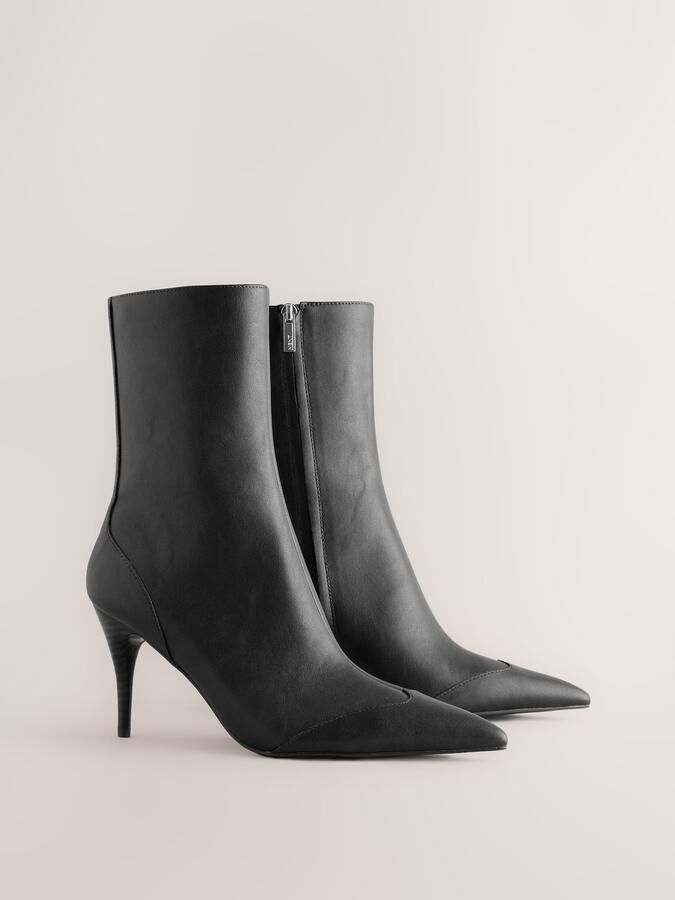 Next Dames Forever Comfort enkellaarzen met spitse neus Zwart - Foto 3