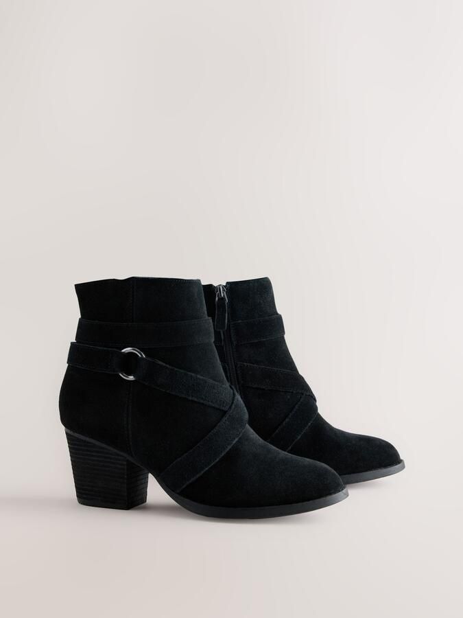 Next Dames Forever Comfort leren casual laarzen met blokhak Zwart - Foto 3