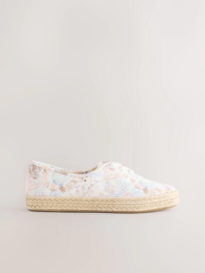Next Espadrilles 'Forever Comfort' lichtblauw bruin rosa wit - Foto 2
