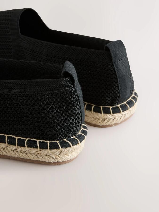 Next Heren Gebreide espadrilles met comfortabele stretch Zwart - Foto 5