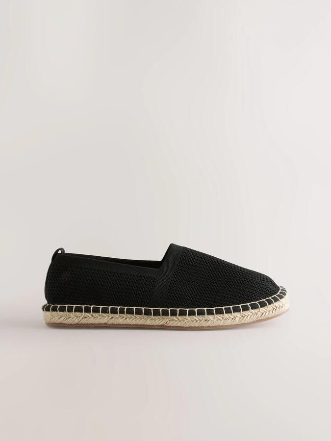 Next Heren Gebreide espadrilles met comfortabele stretch Zwart - Foto 2