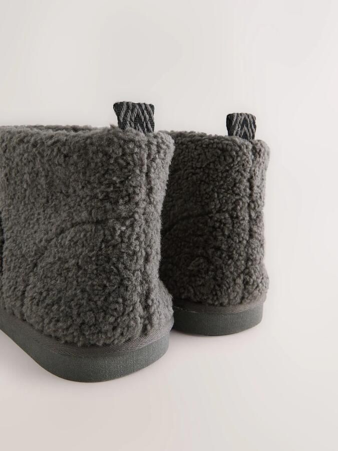 Next Heren Borg pantoffels Grijs - Foto 3