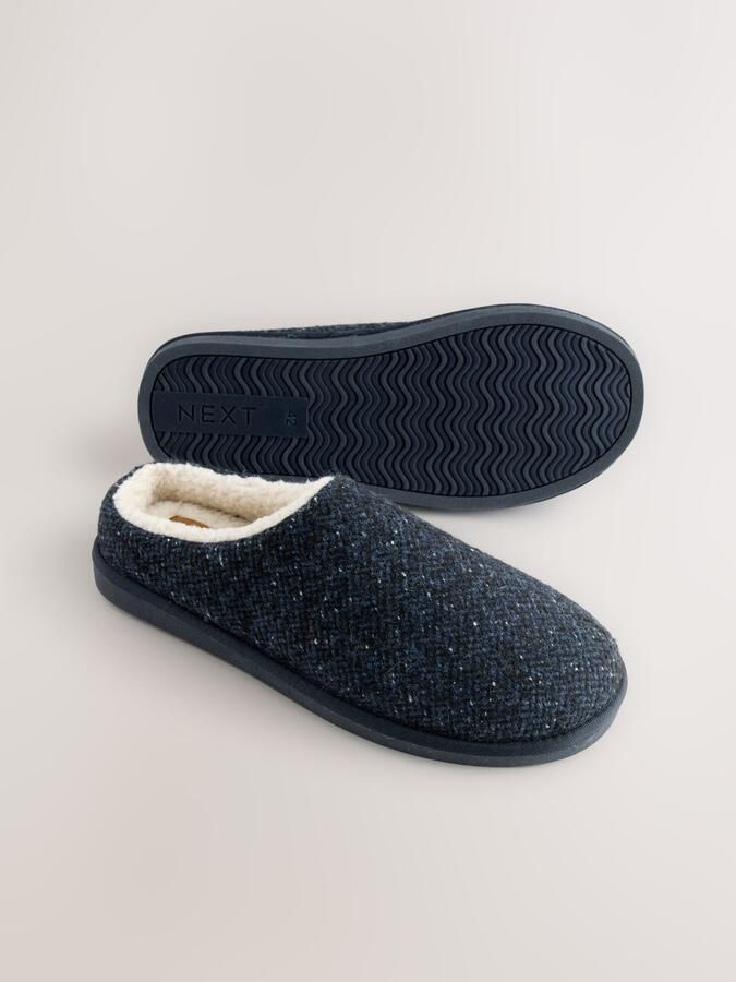 Next Heren Zachte pantoffels met borgvoering Blauw - Foto 3