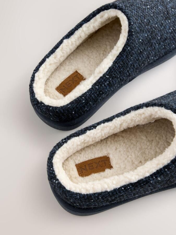 Next Heren Zachte pantoffels met borgvoering Blauw - Foto 4