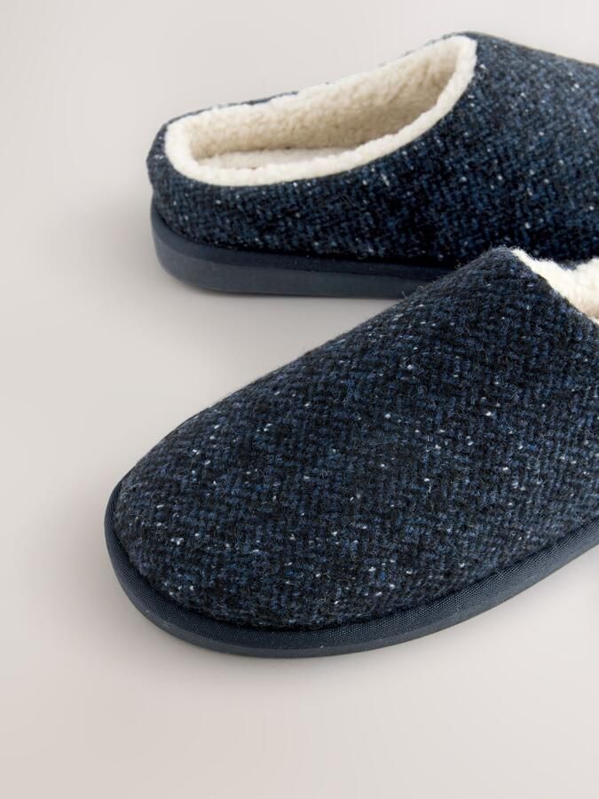 Next Heren Zachte pantoffels met borgvoering Blauw - Foto 5