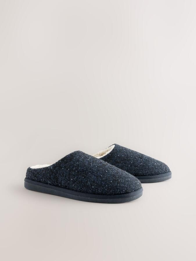 Next Heren Zachte pantoffels met borgvoering Blauw - Foto 6