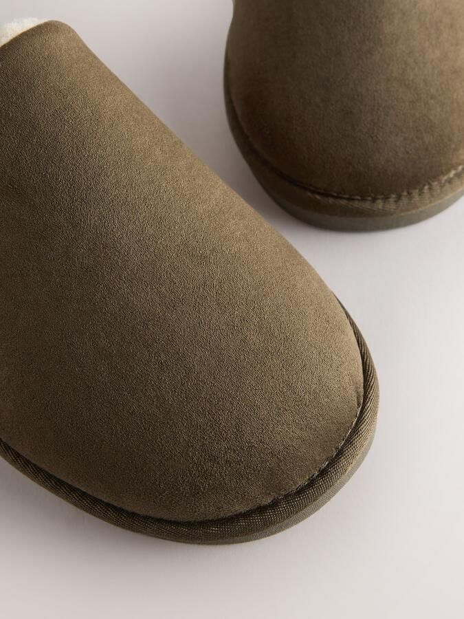 Next Heren Pantoffelmuiltjes van microsuède Groen - Foto 4