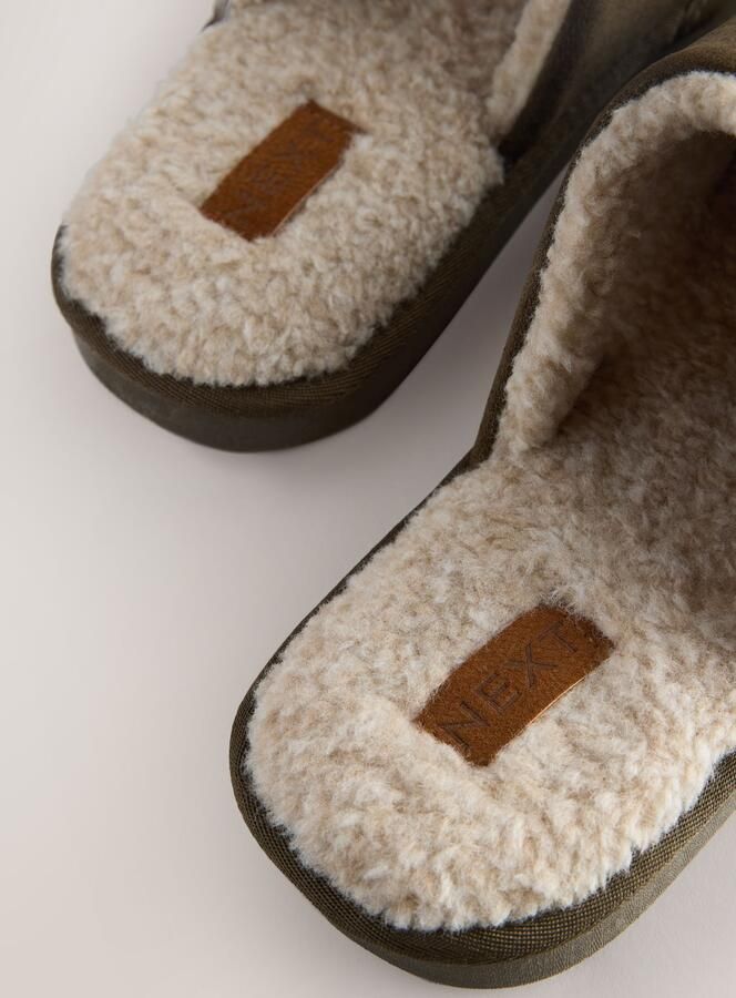 Next Heren Pantoffelmuiltjes van microsuède Groen - Foto 6