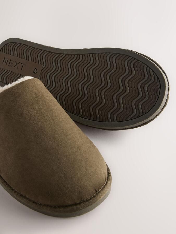 Next Heren Pantoffelmuiltjes van microsuède Groen - Foto 3