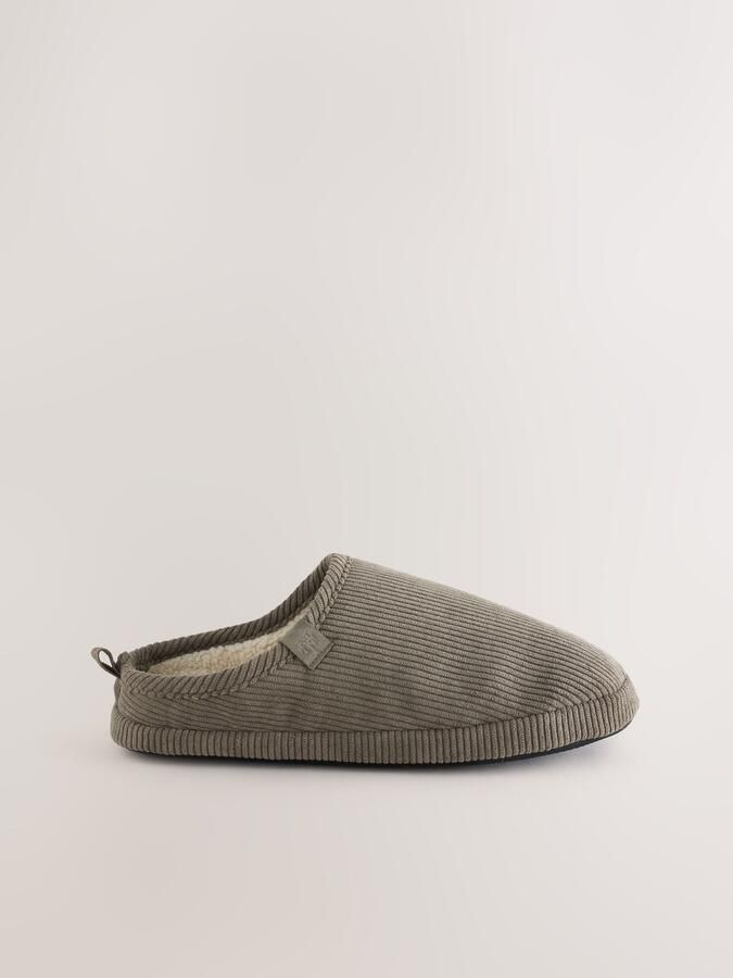 Next Heren Corduroy muilpantoffels Grijs - Foto 5