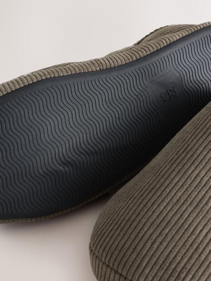 Next Heren Corduroy muilpantoffels Grijs - Foto 6
