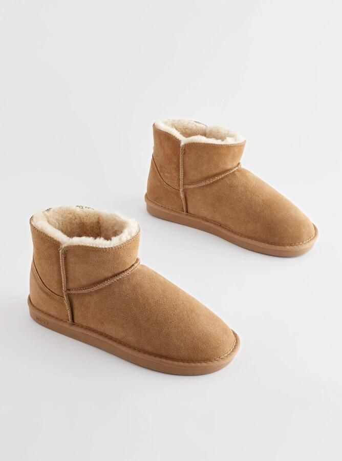 Next Dames Gevoerde imitatiesuède pantoffellaarzen Bruin - Foto 2