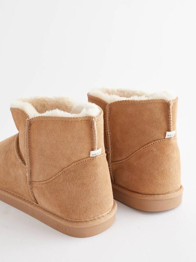 Next Dames Gevoerde imitatiesuède pantoffellaarzen Bruin - Foto 3