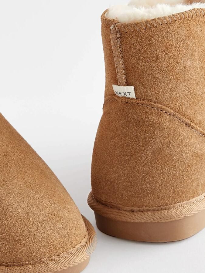 Next Dames Gevoerde imitatiesuède pantoffellaarzen Bruin - Foto 4