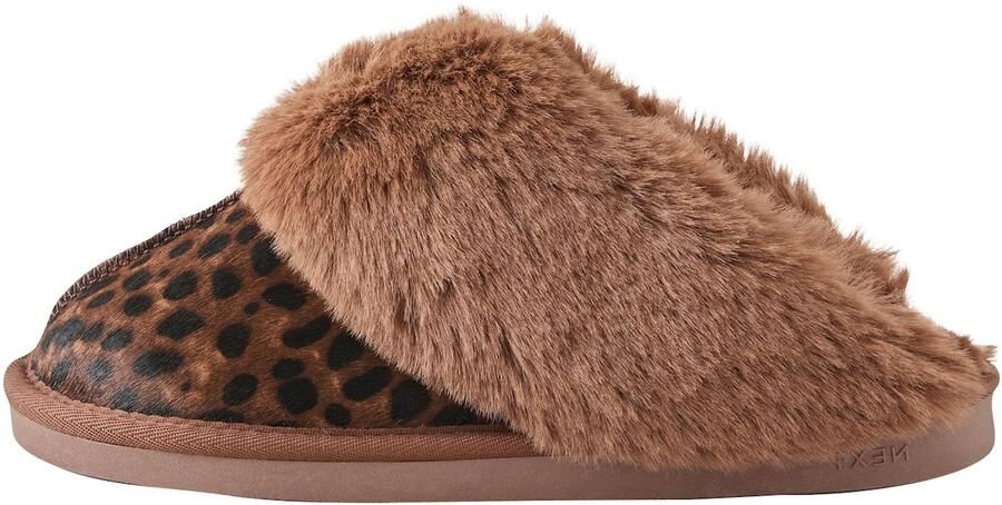 Next Huisschoenen bruin brokaat zwart