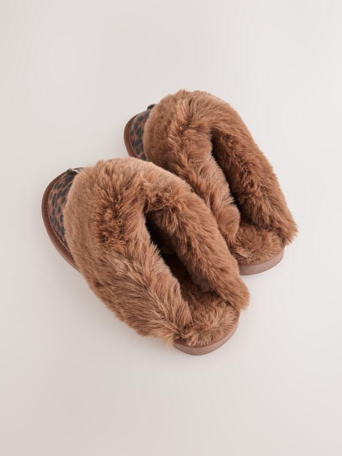 Next Huisschoenen bruin brokaat zwart - Foto 3