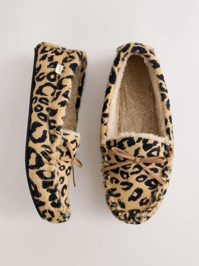 Next Dames Moccasinpantoffels met dierenmotief Dierenprint - Foto 2