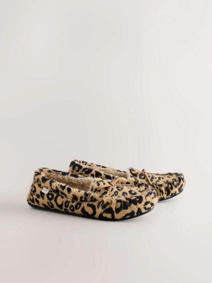 Next Dames Moccasinpantoffels met dierenmotief Dierenprint - Foto 3