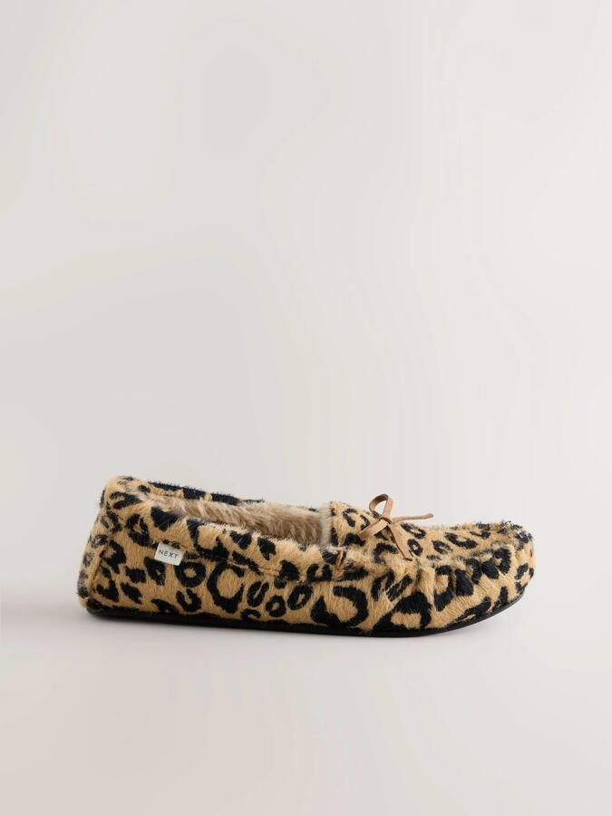 Next Dames Moccasinpantoffels met dierenmotief Dierenprint - Foto 4