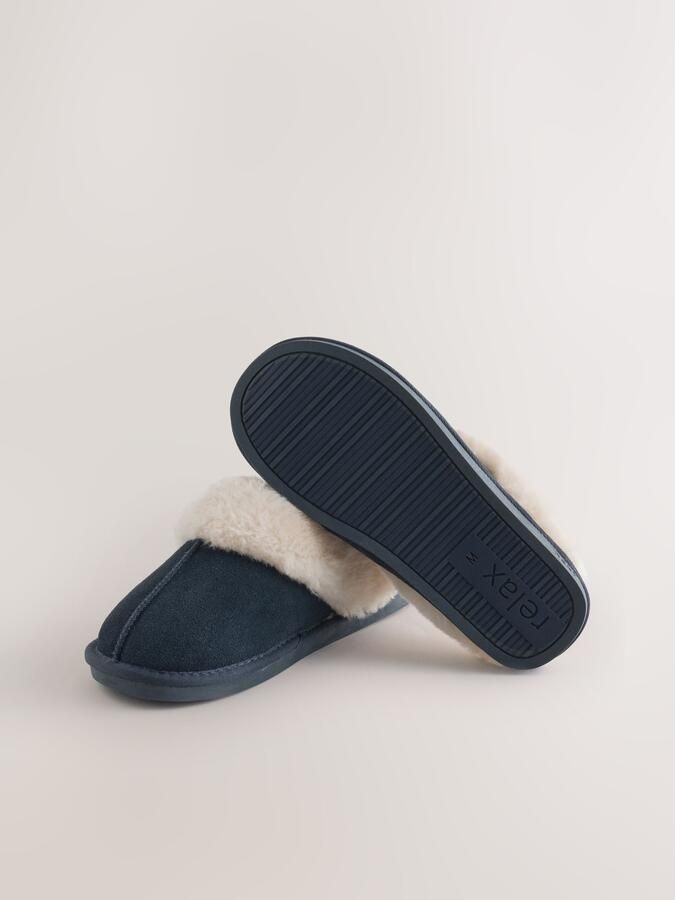 Next Huisschoenen crème navy - Foto 2