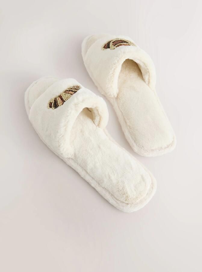 Next Huisschoenen ecru bruin goud - Foto 6