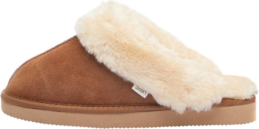 Next Huisschoenen kastanjebruin wit