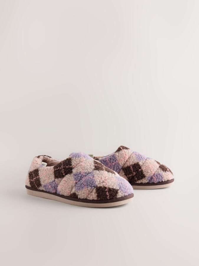 Next Huisschoenen 'Mini Borg' donkerbruin lavendel rosa - Foto 3