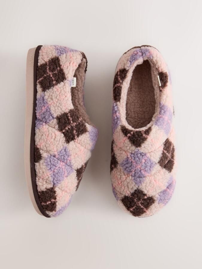 Next Huisschoenen 'Mini Borg' donkerbruin lavendel rosa - Foto 4
