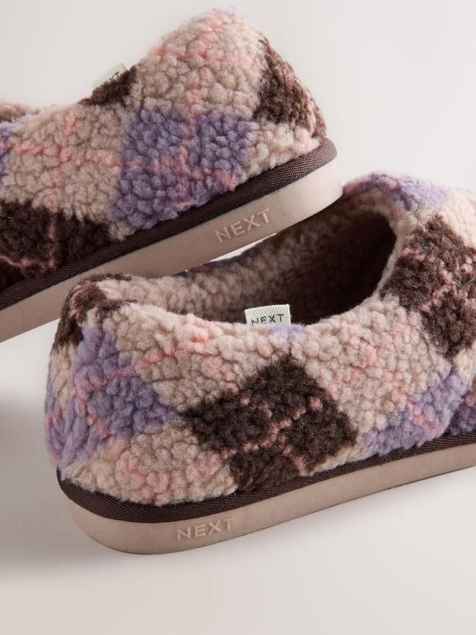 Next Huisschoenen 'Mini Borg' donkerbruin lavendel rosa - Foto 5